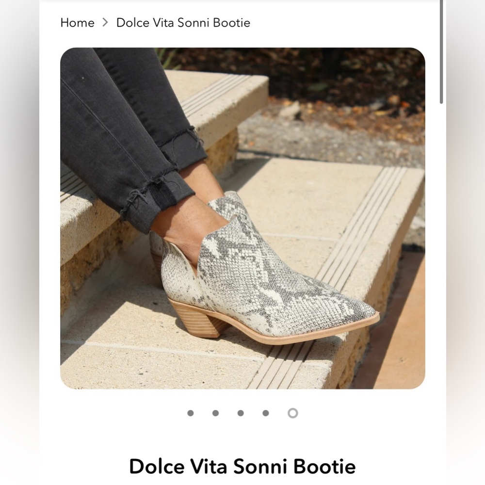 NIB Dolce Vita Sonni Genuine leather snakeskin ankle booties, sz 8, orig $152+